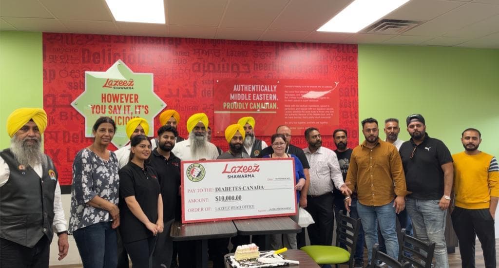 Lazeez Donates to Diabetes Canada!
