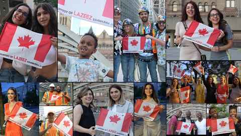Lazeez Canada Day Celebration with a group of people